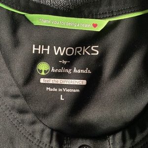 HH works healing hands scrub top/ jacket black size L